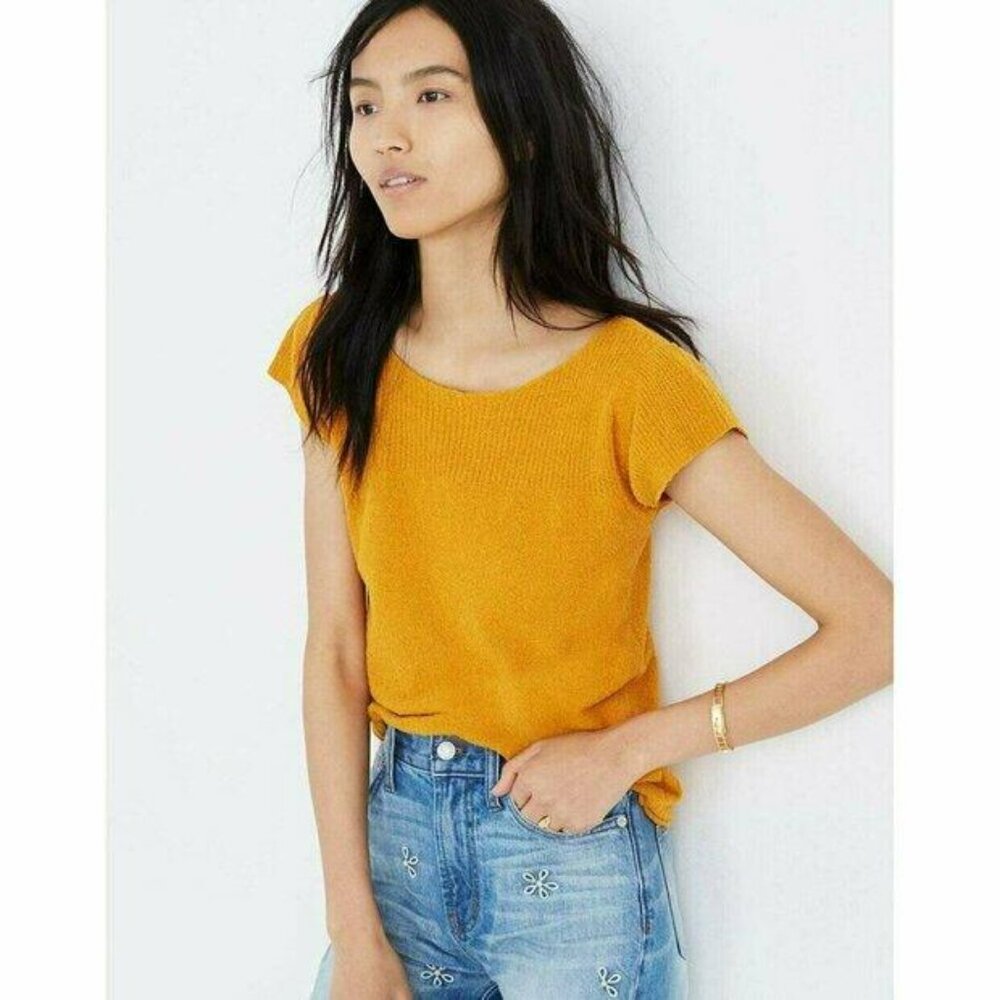 Women XXS Yellow Marin Sweater T-Shirt